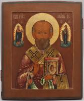 Антикварная икона «Николай Чудотворец» (Николай Угодник), дерево, живопись, Россия, кон. 19 в.