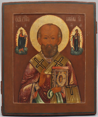 Антикварная икона «Николай Чудотворец» (Николай Угодник), дерево, живопись, Россия, кон. 19 в.