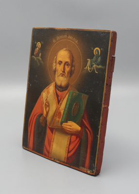 Антикварная икона «Святитель Николай Мирликийский Чудотворец», дерево, Россия, 19 в.