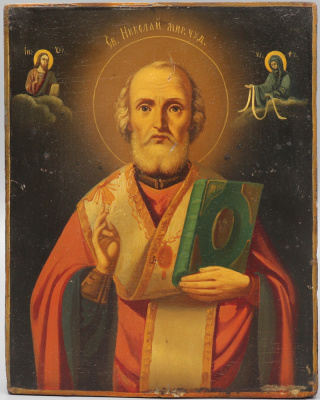 Антикварная икона «Святитель Николай Мирликийский Чудотворец», дерево, Россия, 19 в.
